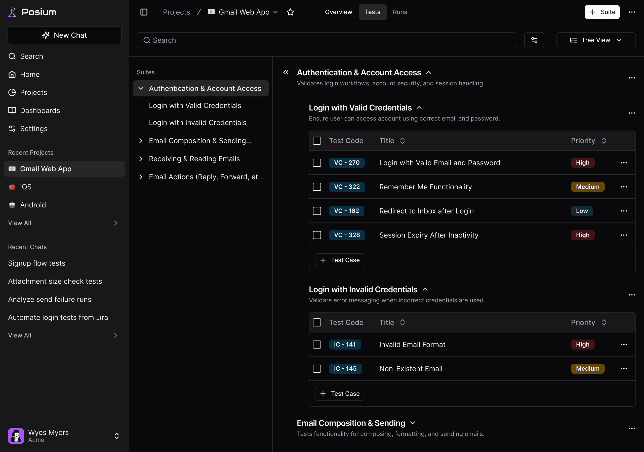 CI/CD integration status, logs, and performance metrics